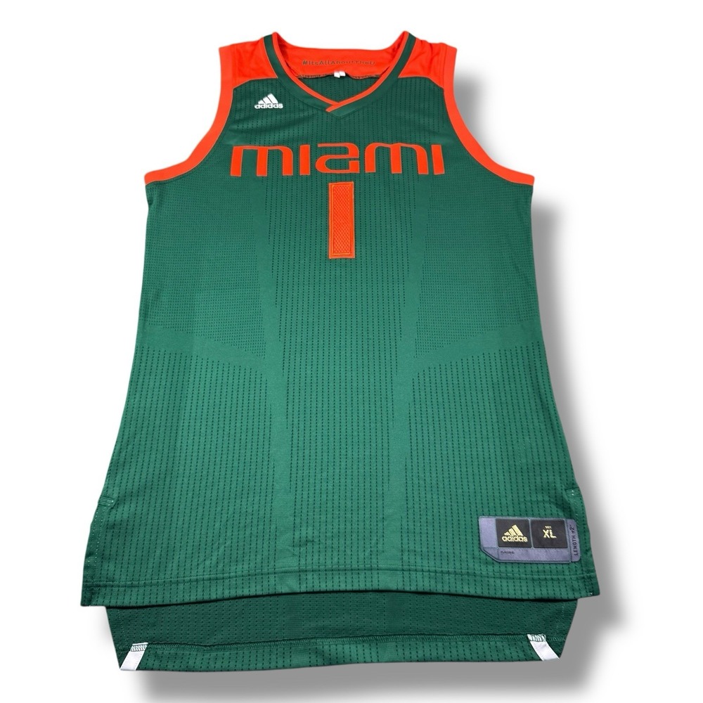 Adidas UM Miami Hurricanes 2017 Team-Issued Authentic Swingman #1 Jersey XL +2